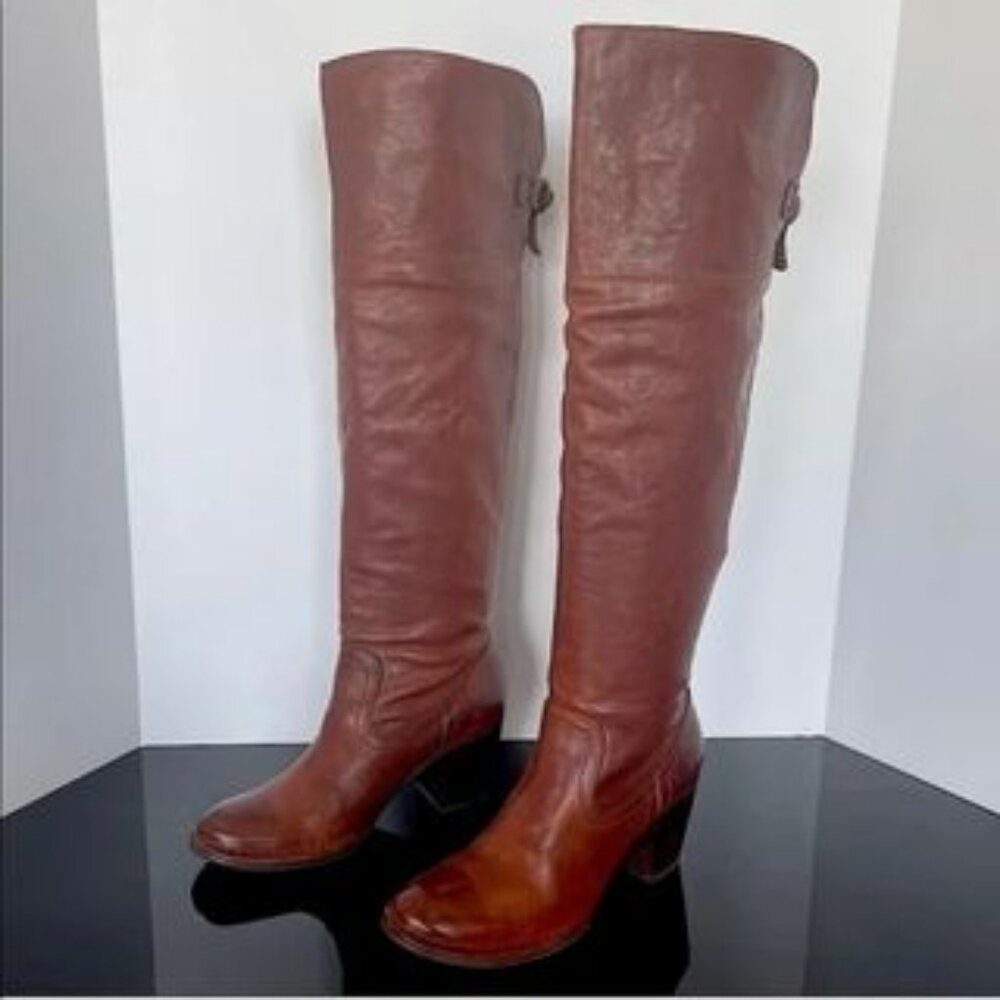 Frye Lucinda Slouch Tall Boots Whiskey size 7.5